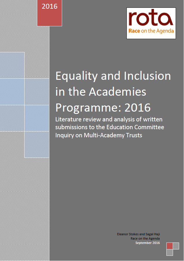 ROTA (September 2016) Equality and Inclusion in the Academies Programme cover
